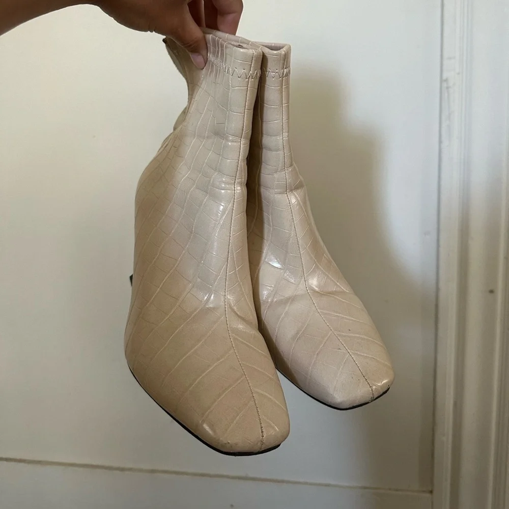 Tan Snake Skin Booties